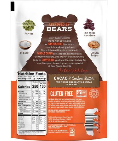 Bear Naked Cacao Plus Cashew Butter Granola 11 Ounce - Buy Online on GoSupps.com