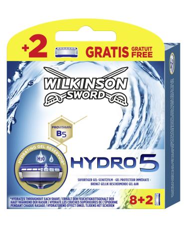 Wilkinson Sword Hydro 5 Razor Blades for Men Razor 8 + 2 Pcs