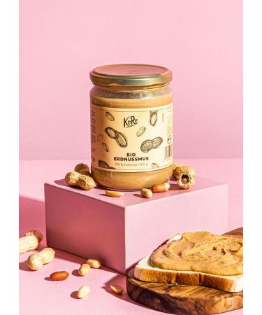 KoRo - Organic Peanut Puree 500g, 100% Organic and Natural, Vegan, No Additives, Rich in Protein, The Natural Alternative to
