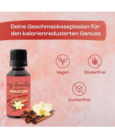 Buy My Beauties Vanilla & Cinnamon Flavour Drops 30ml - Sugar-Free Low-Calorie Aroma Drops for Food - International Shipping Available - Buy Online on GoSupps.com