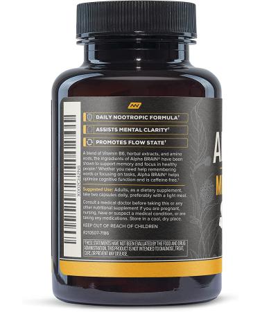 Onnit Alpha Brain Nootropic Supplement - 30 Count Capsules for Men & Women - Caffeine-Free Focus and Memory Support - Brain Booster with Cat's Claw, Bacopa, Oat Straw - Buy Online on GoSupps.com