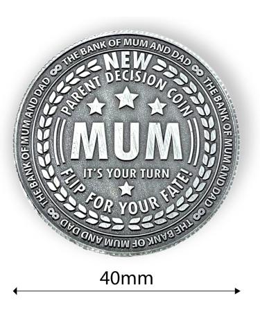 Premium Solid Brass New Parent Decision Coin | Funny Gift for New Moms and Dads | Mum's Turn, Dad's Turn | Antique Silver Flip Coin | Baby Shower Present - Buy Online on GoSupps.com