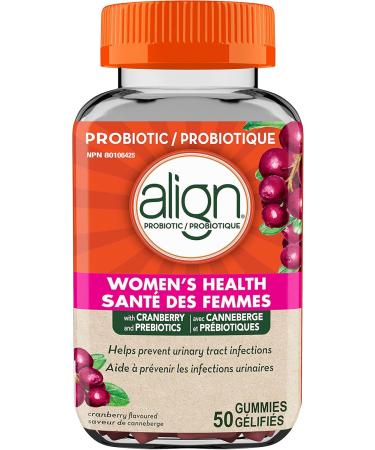 Align Women's Health Prebiotic + Probiotic Gummies Helps Prevent Urinary Tract Infections Cranberry Flavoured 50 Gummies - Buy Online on GoSupps.com