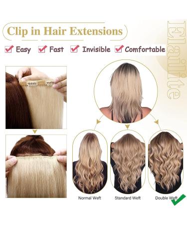 Elailite Clip-In Extensions - 40cm Real Remy Hair 130g 8 Tresses #18P613 Ash Blond Mix - Perfect for Full Hair Volume - Buy Online on GoSupps.com