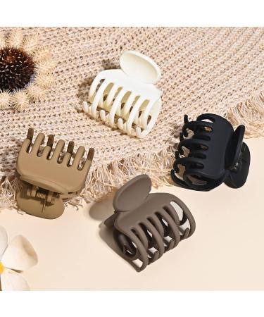 Small Claw Hair Clips for Thin Hair - 8pcs Matte Rectangle & Double Row Teeth Jaw Clips for Fine Hair - Buy Online on GoSupps.com