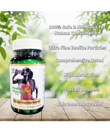 Health Restored Detox & Wellness Support | 100% Clinoptilolite Zeolite Capsules for Men & Women | Premium Supplement for Robust Health - 30 Capsules - Buy Online on GoSupps.com