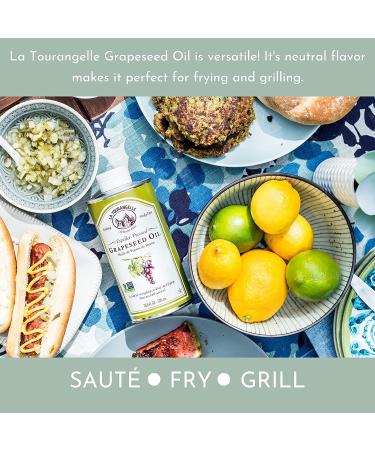 La Tourangelle Grapeseed Oil 16.9 fl oz - High Heat Neutral Cooking Oil & Cast Iron Seasoning - Skin, Hair & Beauty Recipes - Pack of 1 - Buy Online on GoSupps.com