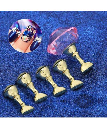 Nail Tip Exercise Stand - Pink Crystal Base Nail Holder for False Tips | Nail Art Display & Manicure Stand - Buy Online on GoSupps.com