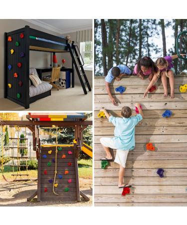 Alpidex Children Climbing Handles - 10 Mixed Color Set | Durable & Resilient Up to 200 kg | Perfect for Indoor & Outdoor Via Ferrata - Includes Fastening Material - Buy Online on GoSupps.com