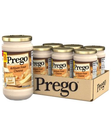Prego Pasta Sauce, Four Cheese Alfredo Sauce, 14.5 Ounce Jar (Pack of 6)