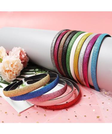 SBYURE 15-Piece Sparkly Plastic Headbands for Women - Colorful Glitter Hair Accessories - Buy Online on GoSupps.com