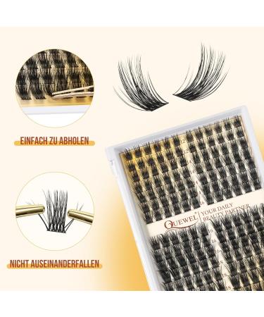 Cluster Lashes Quewel - 168 Piece C Curl Mix Eyelash Extensions (12-18mm) - Soft & Light Volume False Eyelashes for Home Use - Qu33-D-Mix - Buy Online on GoSupps.com