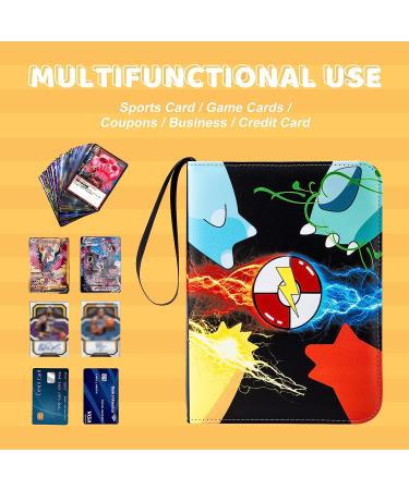 Trading Card Binder with 50 Removable Sleeves | 4-Pocket Card Collection Album | Holds 400 Cards | Zipper Closure - Black - Buy Online on GoSupps.com