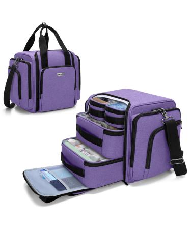 BAFASO Large Pill Bottle Organizer with 4 Inner Removable Pouches Family First Aid Bag Medicine Bag Come with Shoulder Strap (BAG ONLY) Purple
