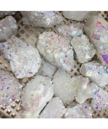 for Pretty White Angel Aura Quartz Point Electroplated Crystal Cluster Piedras decorativas para el hogar (Size : 80-110G) - Buy Online on GoSupps.com