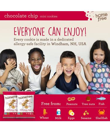 Homefree Mini Chocolate Chip Cookies - Gluten Free, Nut Free, Vegan - 1.1 oz Individually Wrapped Packs (Pack of 10) - Buy Online on GoSupps.com