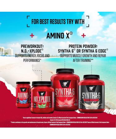 BSN Nutrition Amino X Supplement - Green Apple Flavour | Vitamin D, Vitamin B6, Amino Acids | 30 Servings 435g - Buy Online on GoSupps.com