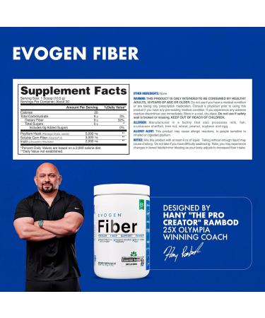 Evogen Fiber - Premium Fiber Powder Supplement | No Bloat Constipation & Gut Health Support | Unflavored | 30 Servings - Buy Online on GoSupps.com
