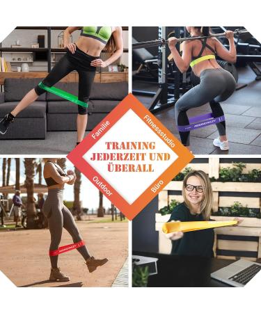 Nooncrazy Fitness Straps: 5 Set Natural Latex Resistance Bands for Pilates Strength Training & Physiotherapy - 100% Durable 5 Strength Levels - Buy Online on GoSupps.com