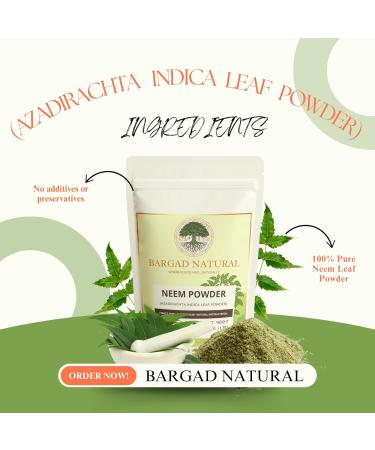 Bargad Natural Neem Powder 100g (3.53 oz) Azadirachta Indica Leaf Powder Natural Skin & Health Support for All Skin Types - Buy Online on GoSupps.com