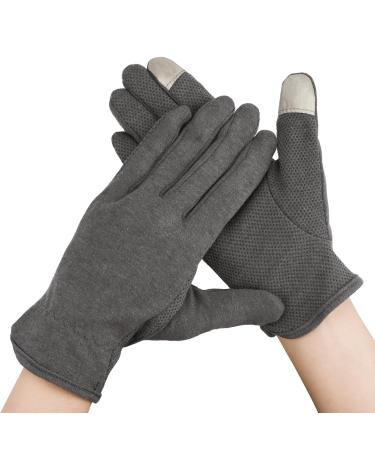 Segbeauty 6 Pairs Cotton Gloves Touchscreen Hand Moisturizing Gloves Overnight for Women Finger Touch Screen Moisturizer Gloves for Dry Hand Non-Slip Cotton Work Gloves Lotion Gloves Gray Touchscreen Gloves-Gray
