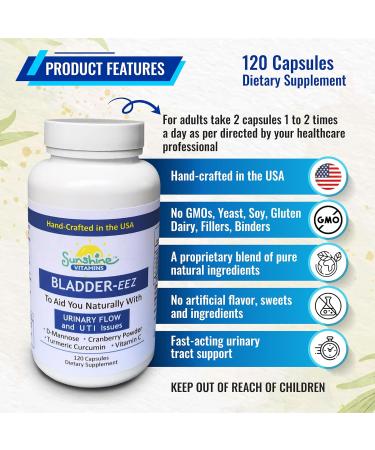 Bladder-EEZ UTI Relief with Sunshine Vitamins D-Mannose - All-Natural Support for Women's Urinary Tract Health - Buy Online on GoSupps.com
