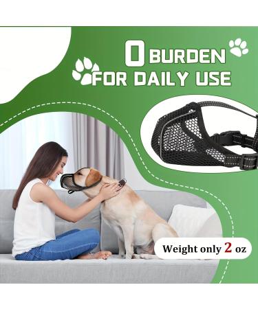 Dog Muzzle with Reflective Mesh - Breathable Dog Mouth Cover for Large Breeds - Prevent Biting Barking and Chewing - Black| XL - Buy Online on GoSupps.com