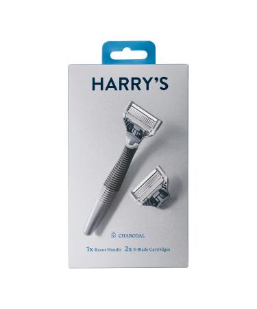 Harry's Charcoal Razor Handle Plus 2 Blade Cartridges