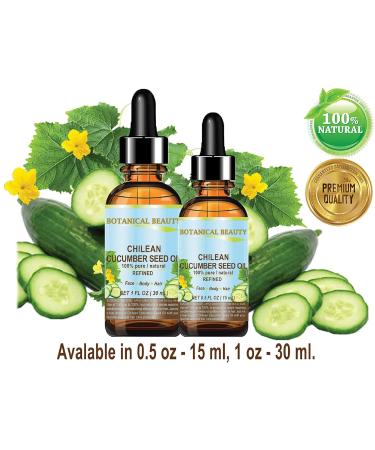 CUCUMBER SEED OIL 100% Pure Natural Virgin Unrefined Cold Pressed Carrier Oil 1 Fl.oz.- 30 ml or Face Skin Hair Nails by Botanical Beauty - Buy Online on GoSupps.com