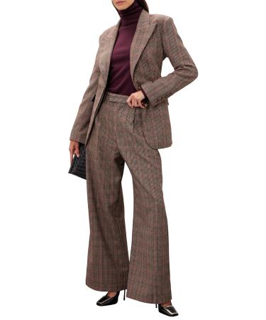Ronny Kobo Collective Women's Cut Out Tweed Blazer Brown 14