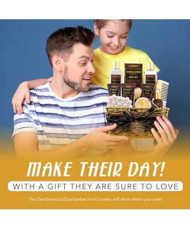 Men's 14Pc Sandalwood Bath Gift Set | Self Care Kit & Relaxing Grooming Basket - Perfect Gift for Dad Boyfriend Husband & Birthdays - Buy Online on GoSupps.com