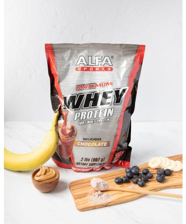 Buy Maximum Whey Chocolate Protein Powder - 2lbs with 50g Protein | International Shipping Available - Buy Online on GoSupps.com