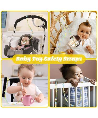 Shop BPA-Free Baby Toy Accessories: Silicone Cup Catcher & Pacifier Chain (4-Pack) for Strollers & Car Seats - Buy Online on GoSupps.com
