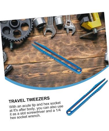 Buy Sosoport 3-Piece Titanium Alloy Mini Tweezers Set | Portable Survival Tool for Hiking | Galvanic Travel Attachments - Blue - Buy Online on GoSupps.com