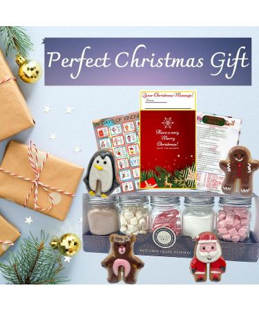 Hot Chocolate Station Gift Set with Gingerbread Mug Huggers & Christmas Activity Card - Hot Chocolate Mix Cream Powder Marshmallows & Candy Canes - Hot Chocolate Gift Set Christmas Gifts - Buy Online on GoSupps.com