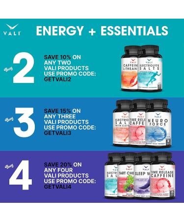 VALI Neuro Force Brain Booster Supplement - Focus, Memory, Clarity & Energy | Nootropic Cognitive Function Support with Natural Caffeine | 60 Veggie Capsules - Buy Online on GoSupps.com