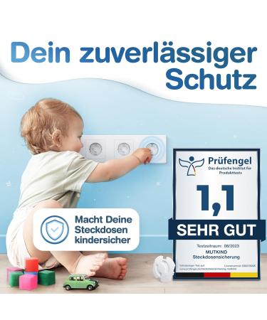 Mutkind Child Locking Sockets - 25 Piece Set with Tesa Glue | Safe Socket Protection for Kids - Rotary Mechanism Baby Fuse - Buy Online on GoSupps.com