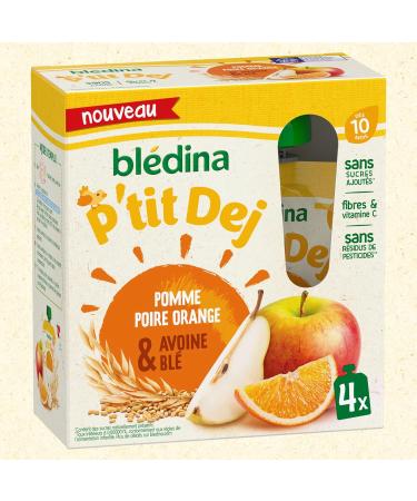 BL DINA - Gourdes de Pur es de Fruits - Petit D jeuner de B b - Pomme Poire Orange Avoine et Bl - d s 10 Mois - 16 x 85 g - Buy Online on GoSupps.com