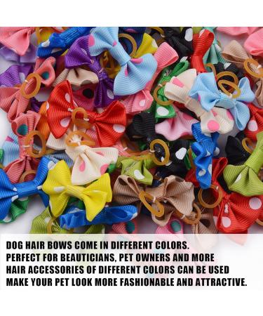 OTKARXUS Dog Hair Bows 48PCS Mixed Colors Dog Bows with Elastic Rubber Bands Puppy Hair Grooming Accessories Dog Hair Bands for Long Hair Puppy Kitten Dogs Cats - Buy Online on GoSupps.com