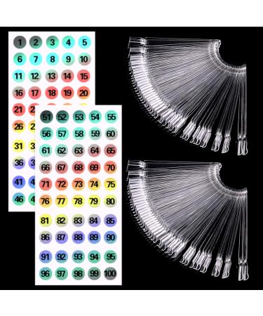 100 pieces nail display tips nail tip nail display swatches with number stickers sample tips for nails nail salon display transparent