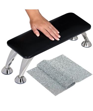 Generic DIUCIS Nail Arm rest Cushion for Acrylic Nails - Professional Arm Rest Nail Table with Mat, Manicure Hand Rest Pillow for Nails Technician Use, Fingernails and Toenails use (Black)