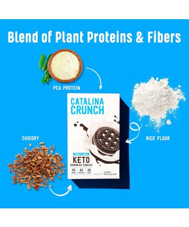 Catalina Crunch Keto Sandwich Cookies - Vanilla Creme 16 Cookies | Low Carb Snack (6.8 oz) - Buy Online on GoSupps.com