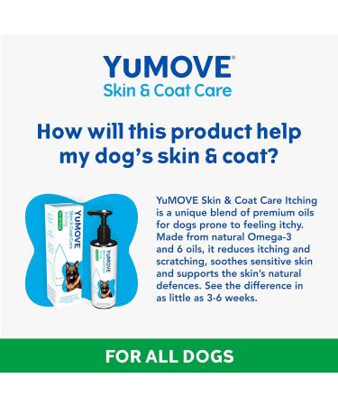 YuMOVE Skin & Coat Care Itching for Adult Dogs | Itchy or Sensitive Skin Supplement for Dogs Prone to Scratching enriched with Salmon Oil | 500ml | Packaging may vary Clear 500 ml (Pack of 1) - Buy Online on GoSupps.com