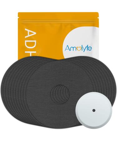 Universal CGM Adhesive Patches (20+1 Pack) Real Bump and Snag Proof with Reusable Hard Cap Waterproof 10-14 Days Protection for Libre 2 Dexcom G7 and Medtronic/Tandem Insulin Pumps (BLK)