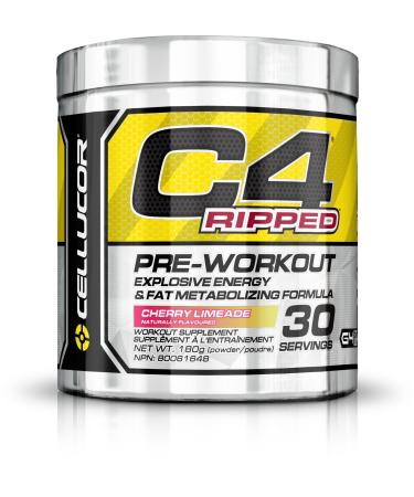 Cellucor C4 Ripped Pre Workout Powder Thermogenic Fat Burner Energy & Weight Loss Supplement For Men & Women Cherry Limeade 30 Servings