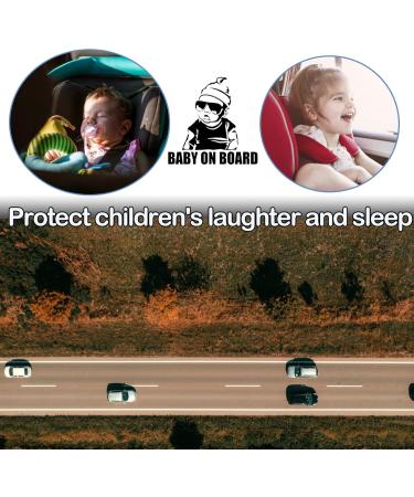 Flywave Baby On Board Sticker | 2 Waterproof Car Decals | 15x15 cm Sun Protection Baby Safety Stickers - Buy Online on GoSupps.com
