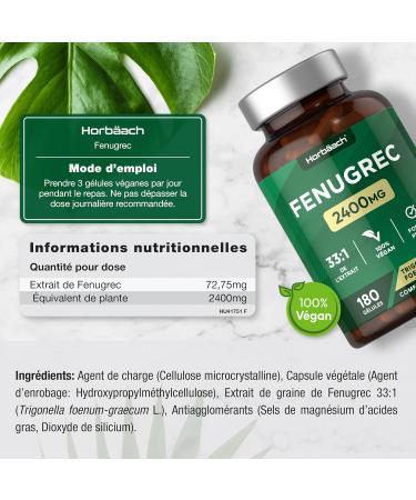 Fenugreek Capsule 2400mg | Fenugreek Seed Extract | 180 Capsules | by Horbaach - Buy Online on GoSupps.com