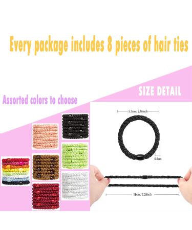 Axen Elastic Hair Ties for Women & Girls - Soft Cotton Ponytail Holders for Thick & Curly Hair - 8 Pack Black - Buy Online on GoSupps.com