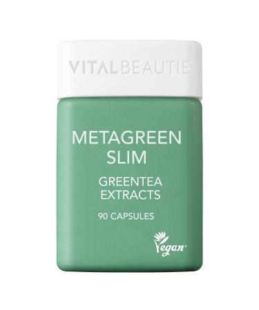 VITALBEAUTIE Metagreen Slim Vegan Catechin/EGCG Green Tea Extract with Vitamin C Veggie Capsules for Health and Fitness (90 Count) 90 Count (Pack of 1)