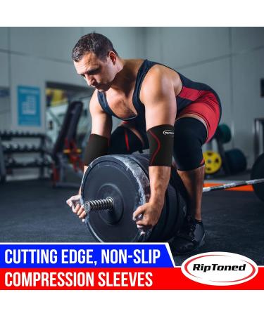 Rip Toned Elbow Sleeve Weightlifting Wraps | Compression Support & Pain Relief for Men & Women | Durable Elbow Brace for Weight Training & Recovery | X-Large Pair - Buy Online on GoSupps.com